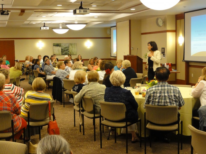 Judy speaking at Elmhurst Hospital.